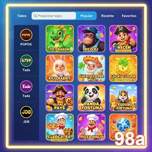 Tela do site 98a mostrando jogos disponíveis para usuários VIP.