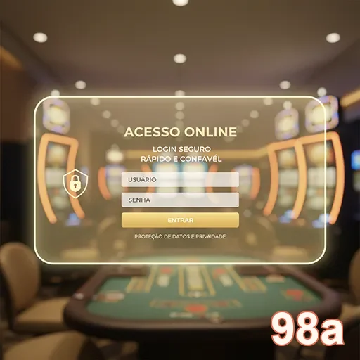 Tela de login segura da plataforma VIP da 98a.