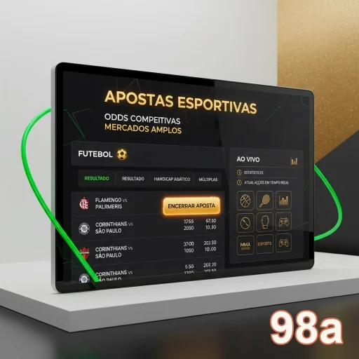 Interface do aplicativo 98a com apostas esportivas móveis.