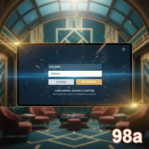 Tela de login do aplicativo cassino 98a em celular.