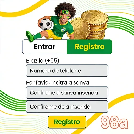 Imagem de registro na 98a com jogador de futebol e moedas.