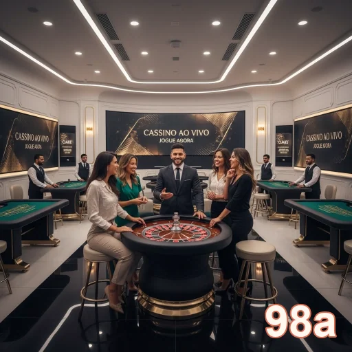 Ambiente de cassino ao vivo na plataforma 98a com dealers interativos.