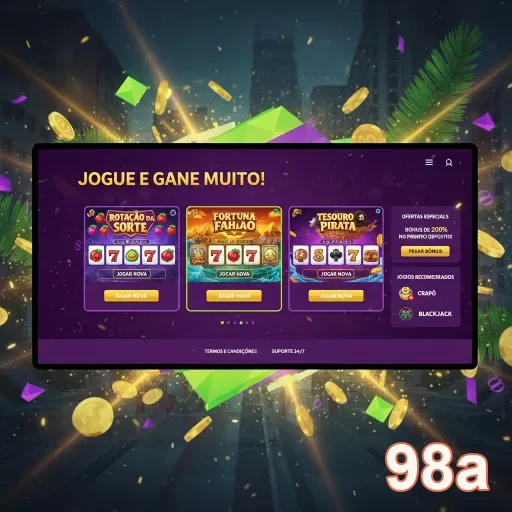 Tela do site 98a mostrando jogos de slots vibrantes.