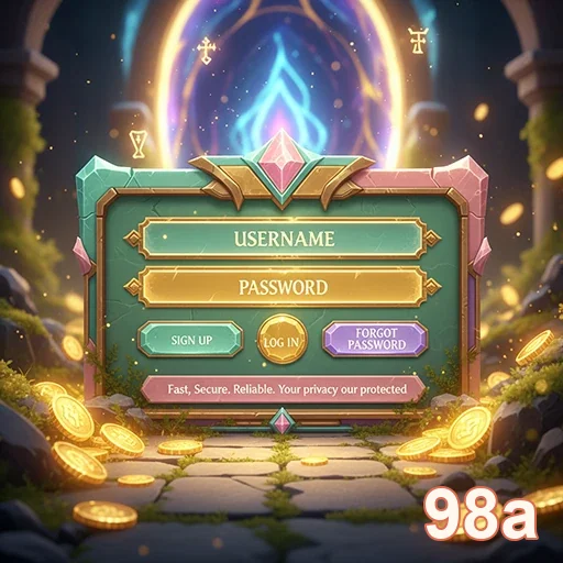 Interface de login da 98a com elementos VIP destacados.