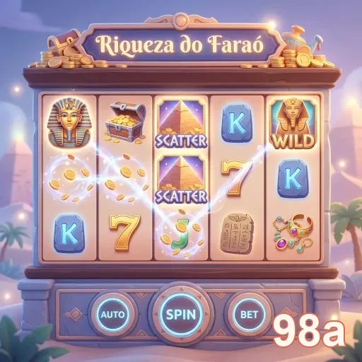 Slot de caça-níqueis 'Riqueza do Faraó' no site 98a.