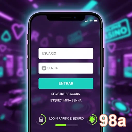 Tela de login do app da 98a para acesso seguro a serviços VIP.