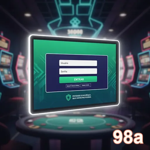 Tela de login da 98a com opções para serviços VIP.