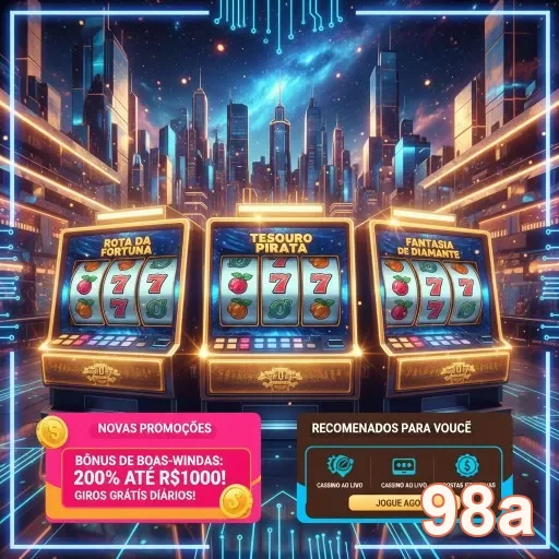 Tela do aplicativo 98a com slots de cassino disponíveis.