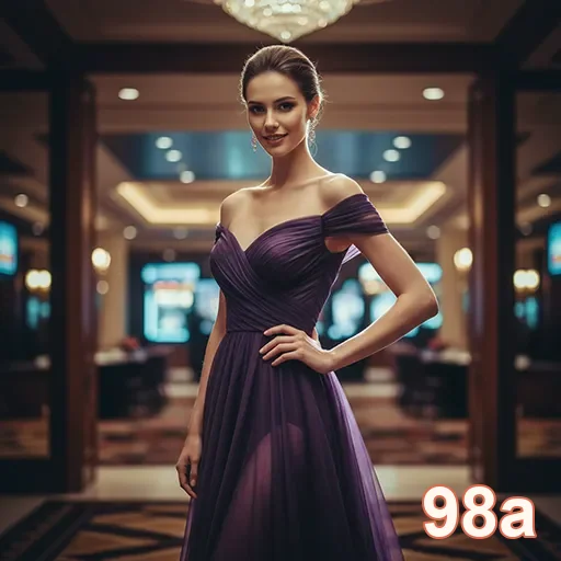 Modelo elegante no ambiente luxuoso do cassino 98a.